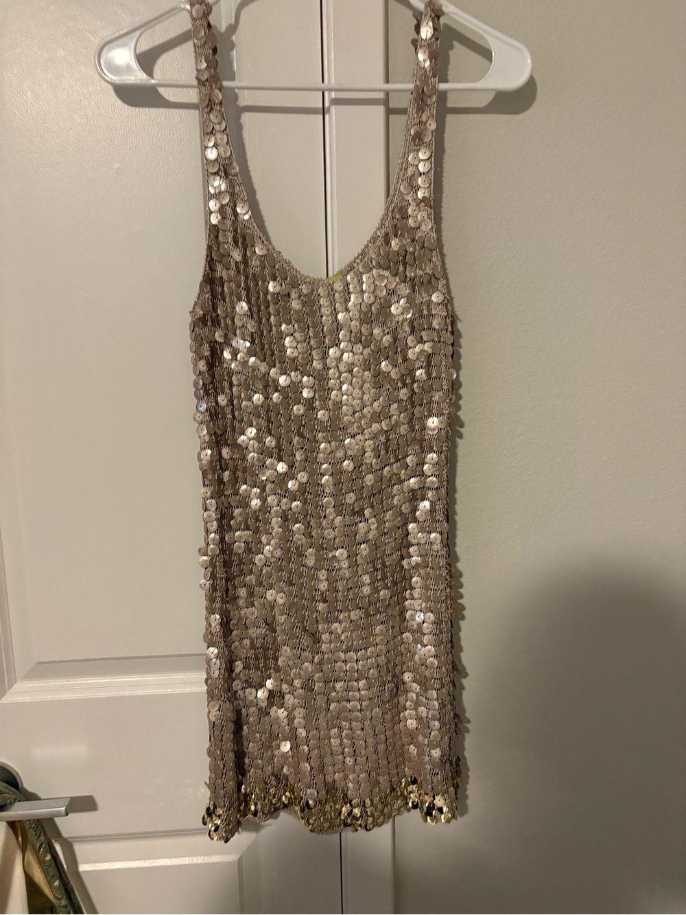 Gianni Bini Champagne Sequin Mini Dress